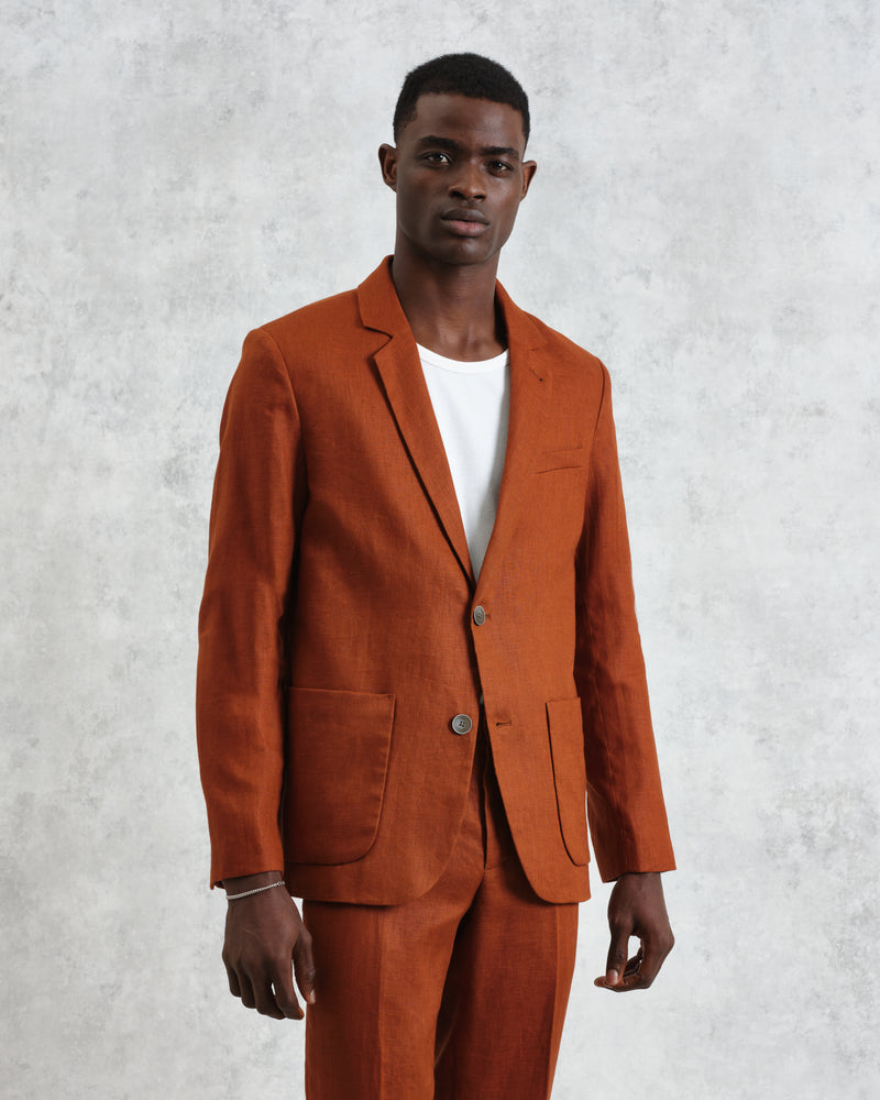 Fintry - Rust Linen Blazer