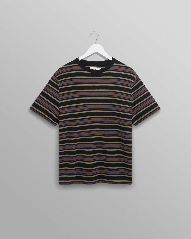 Dean T-Shirt Charcoal Brush Stripe