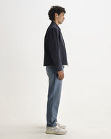 wax london men's Mason - Navy Peached Canvas Work Jacket