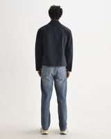wax london men's Mason - Navy Peached Canvas Work Jacket