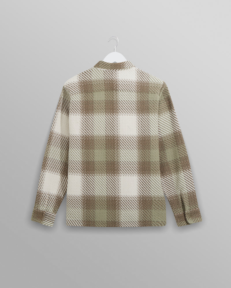Whiting Overshirt Sage/Ecru Ombre Check
