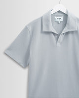 Atwood - Blue Textured Organic Cotton Polo Shirt