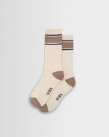 Thorpe - Ecru And Beige Running Stripe Sports Sock