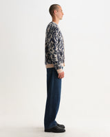 ALBAN CARDIGAN ABSTRACT ANIMAL ECRU / NAVY