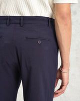 wax london Alp Trousers Navy Seersucker