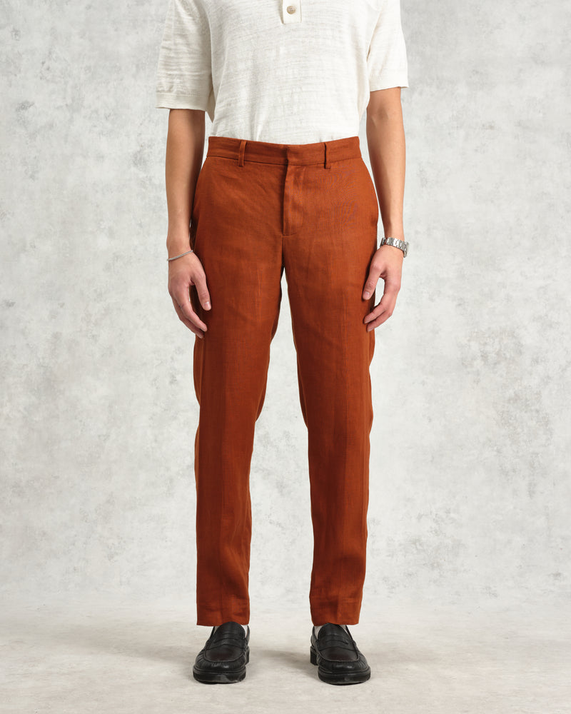 wax london Alp Trousers Rust Linen