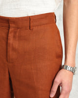 wax london Alp Trousers Rust Linen