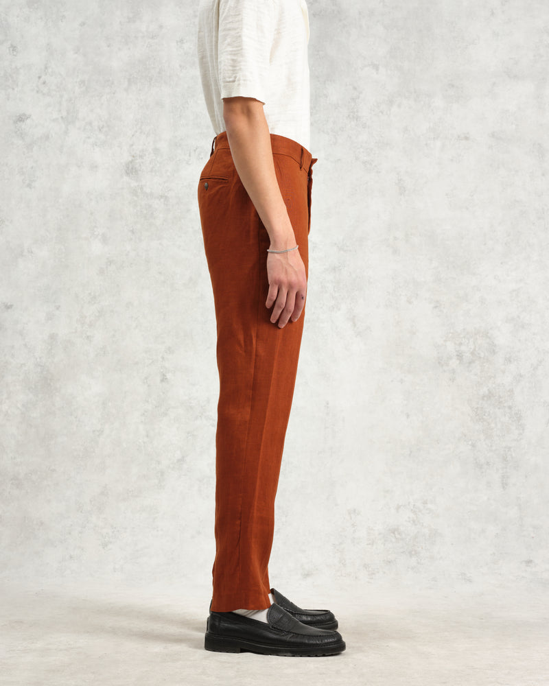 wax london Alp Trousers Rust Linen