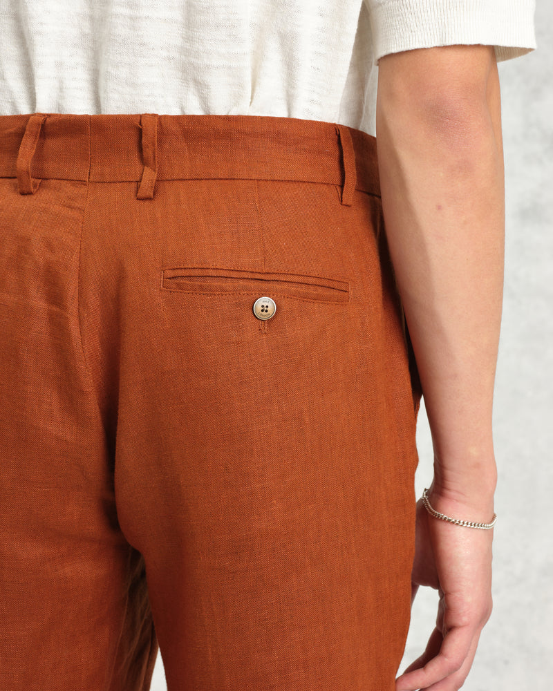 wax london Alp Trousers Rust Linen