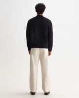 Ashford - Navy Fluffy Wool Polo