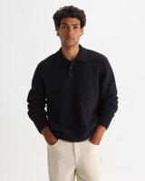 Ashford - Navy Fluffy Wool Polo