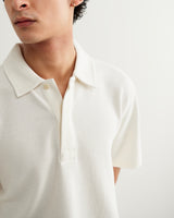 Atwood - Ecru Textured Organic Cotton Polo Shirt