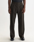 AUBYN TROUSER WOOL BLEND TWO TONE BROWN