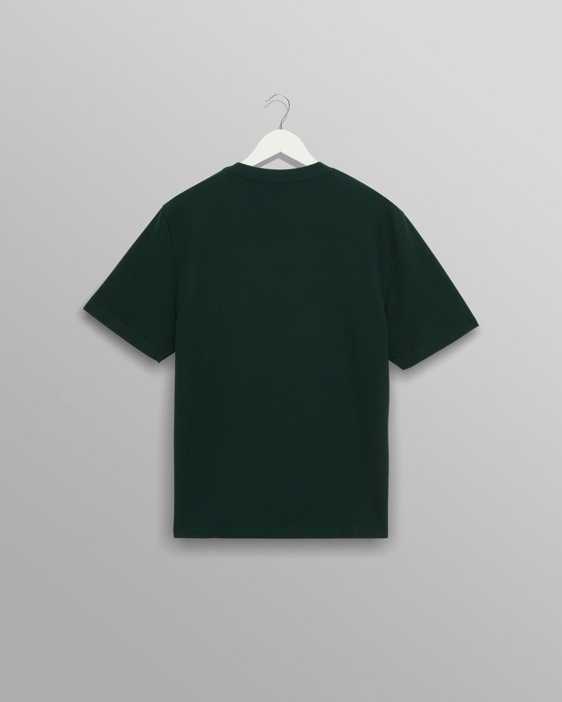 Dean - Bottle Green Textured Organic Cotton T-Shirt