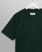 Dean - Bottle Green Textured Organic Cotton T-Shirt