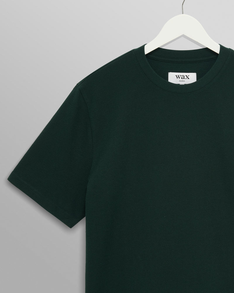 Dean - Bottle Green Textured Organic Cotton T-Shirt