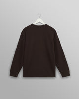Hayden - Dark Brown Textured Organic Cotton Long Sleeve T-Shirt