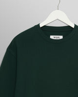 Hayden - Bottle Green Textured Organic Cotton Long Sleeve T-Shirt