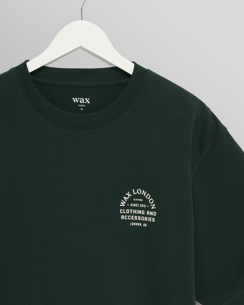 Milton - Bottle Green Stacked Text Graphic Organic Cotton T-Shirt