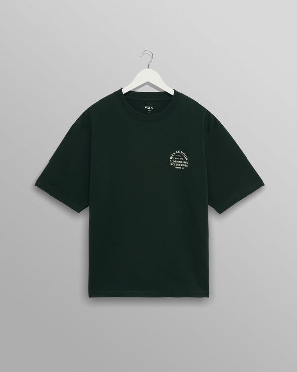 Milton - Bottle Green Stacked Text Graphic Organic Cotton T-Shirt