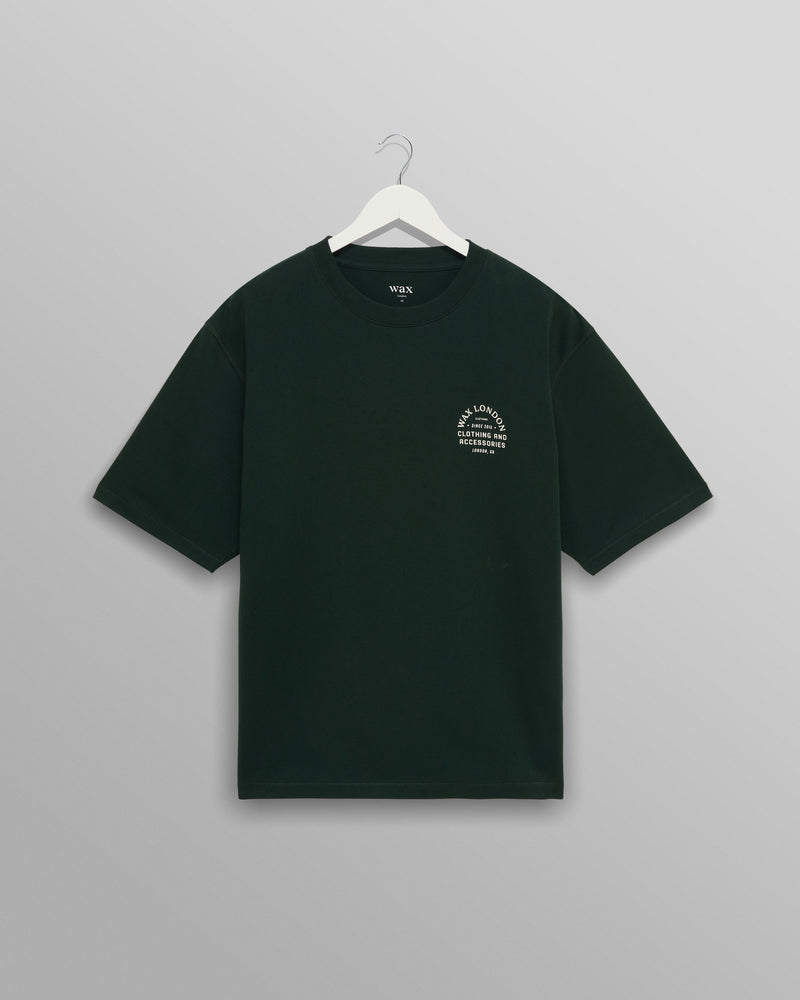 Milton - Bottle Green Stacked Text Graphic Organic Cotton T-Shirt