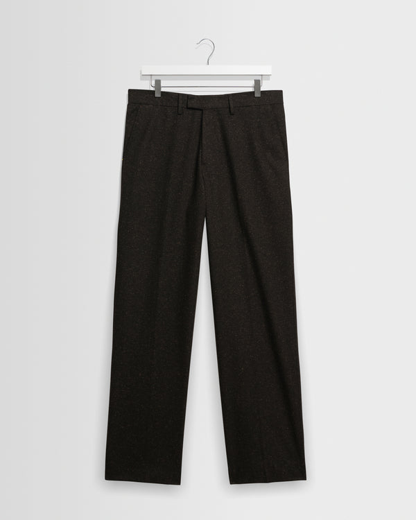 Aston - Dark Brown Italian Wool Blend Trousers
