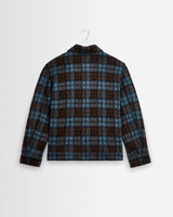 Heath – Karierte Mohair-Jacke in Blau und Braun