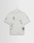 Milton - Ecru And Navy Doodle Graphic Organic Cotton T-Shirt