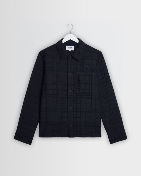 Romer - Navy Quilted Check Overshirt