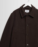 Stan - Dark Brown Plain Wool Car Coat