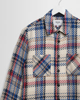 Whiting - Ecru And Red Jazz Weave Check Overshirt