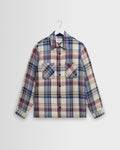 Whiting - Ecru And Red Jazz Weave Check Overshirt