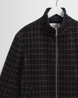 Bayer - Brown And Navy Drawn Check Harrington Jacket