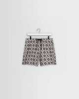Brockwell - Ecru And Black Seersucker Swim Short