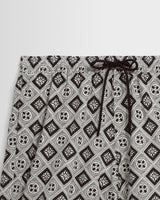 Brockwell - Ecru And Black Seersucker Swim Short