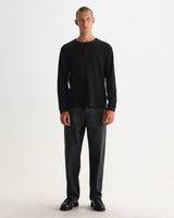 CALEB HENLEY L/S TEE WAFFLE WASHED BLACK
