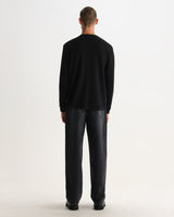 CALEB HENLEY L/S TEE WAFFLE WASHED BLACK