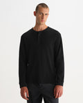 CALEB HENLEY L/S TEE WAFFLE WASHED BLACK