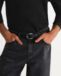 CALSEN BELT WESTERN EMB LEATHER BLACK