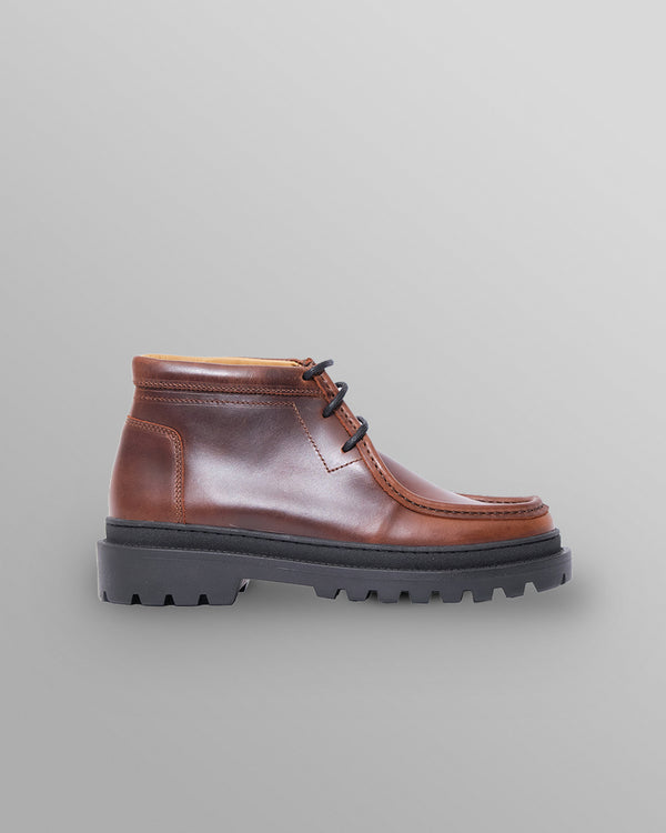 S.T. Valentin - Brown Smooth Leather Chunky Deck Boot