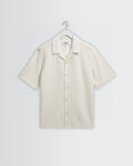 Clayland - Ecru Textured Waffle Short-Sleeve Shirt