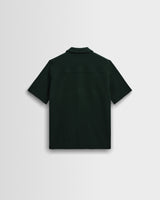 Clayland - Bottle Green Textured Waffle Short-Sleeve Shirt