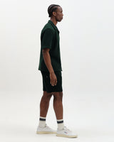 Clayland - Bottle Green Textured Waffle Short-Sleeve Shirt