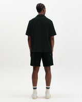 Clayland - Bottle Green Textured Waffle Short-Sleeve Shirt