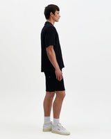 Clayland - Navy Textured Waffle Short-Sleeve Shirt