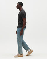 Cole - Black Ribbed Cotton Slim-Fit T-Shirt
