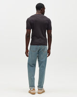 Cole - Black Ribbed Cotton T-Shirt