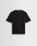Cole - Black Ribbed Cotton T-Shirt