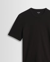 Cole - Black Ribbed Cotton T-Shirt