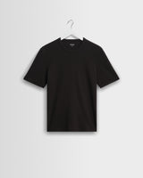 Cole - Black Ribbed Cotton T-Shirt
